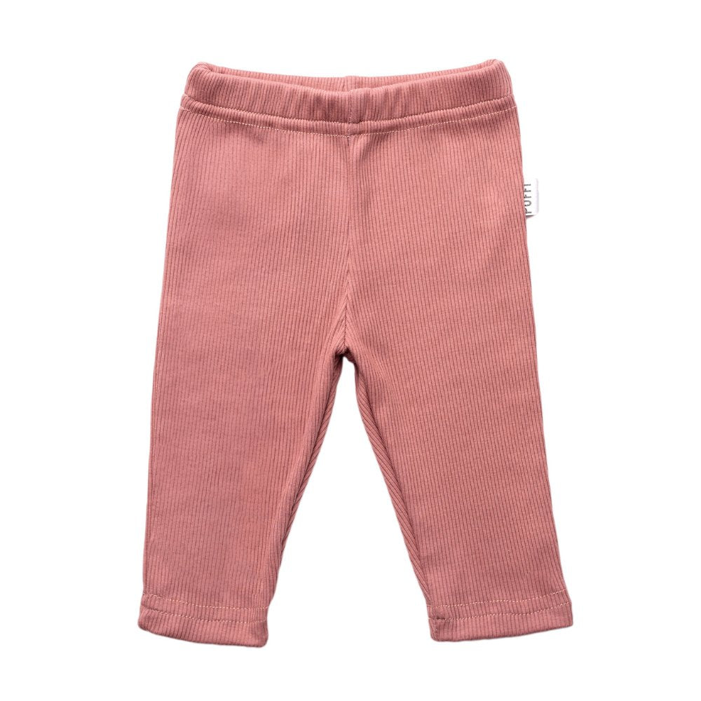 BABY LEGGINS - ribbed BRICK - PUFFI