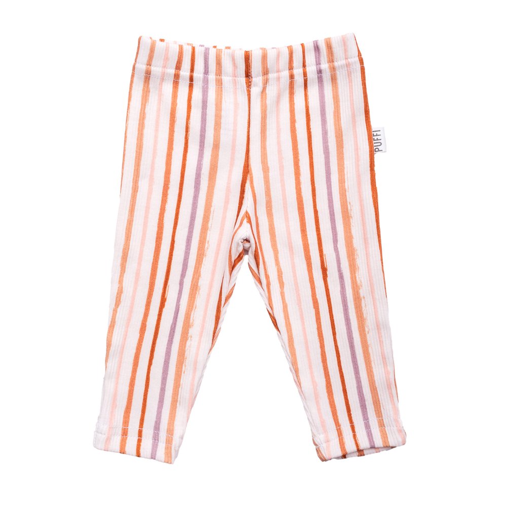 BABY LEGGINS - ribbed MULTICOLOUR STRIPES - PUFFI