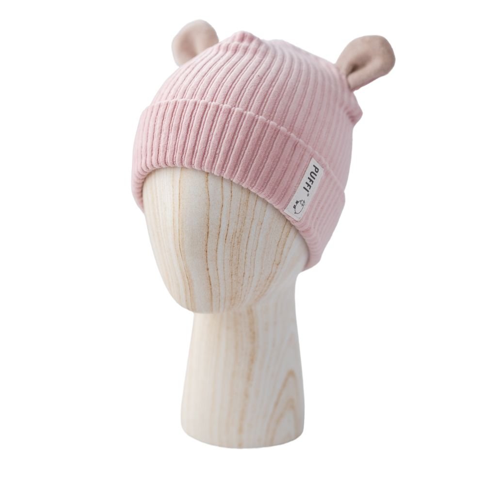 Beanie - MEDO pliš ribbed CUTIE ROSE - PUFFI