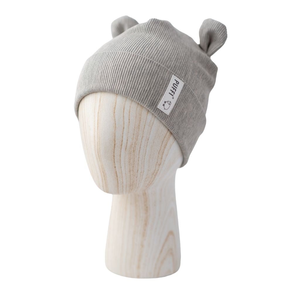 Beanie - MEDO Ribbed SVETLO SIVA - PUFFI