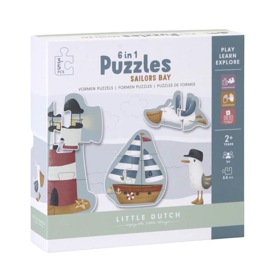 Little Dutch® Puzzle Sailors Bay 6v1 - PUFFI