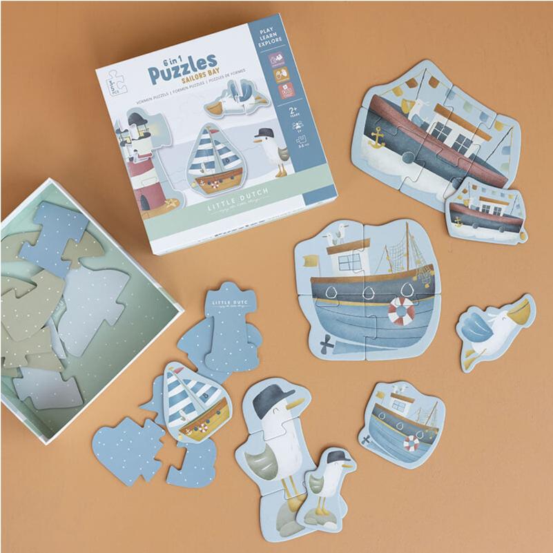 Little Dutch® Puzzle Sailors Bay 6v1 - PUFFI