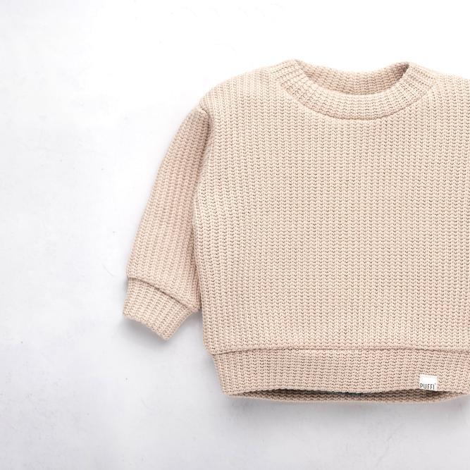 Odrasla Oversized Jopa - Cable Knit Beige - PUFFI