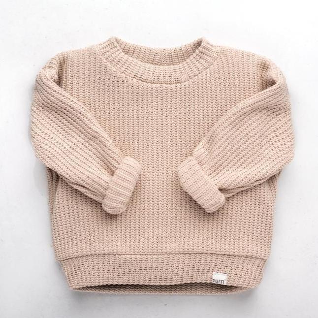 Odrasla Oversized Jopa - Cable Knit Beige - PUFFI