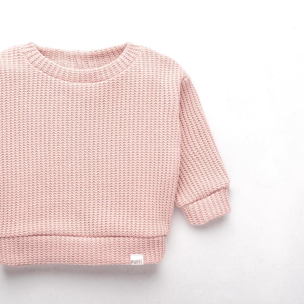 Odrasla Oversized Jopa - Cable Knit Sweet Pink - PUFFI