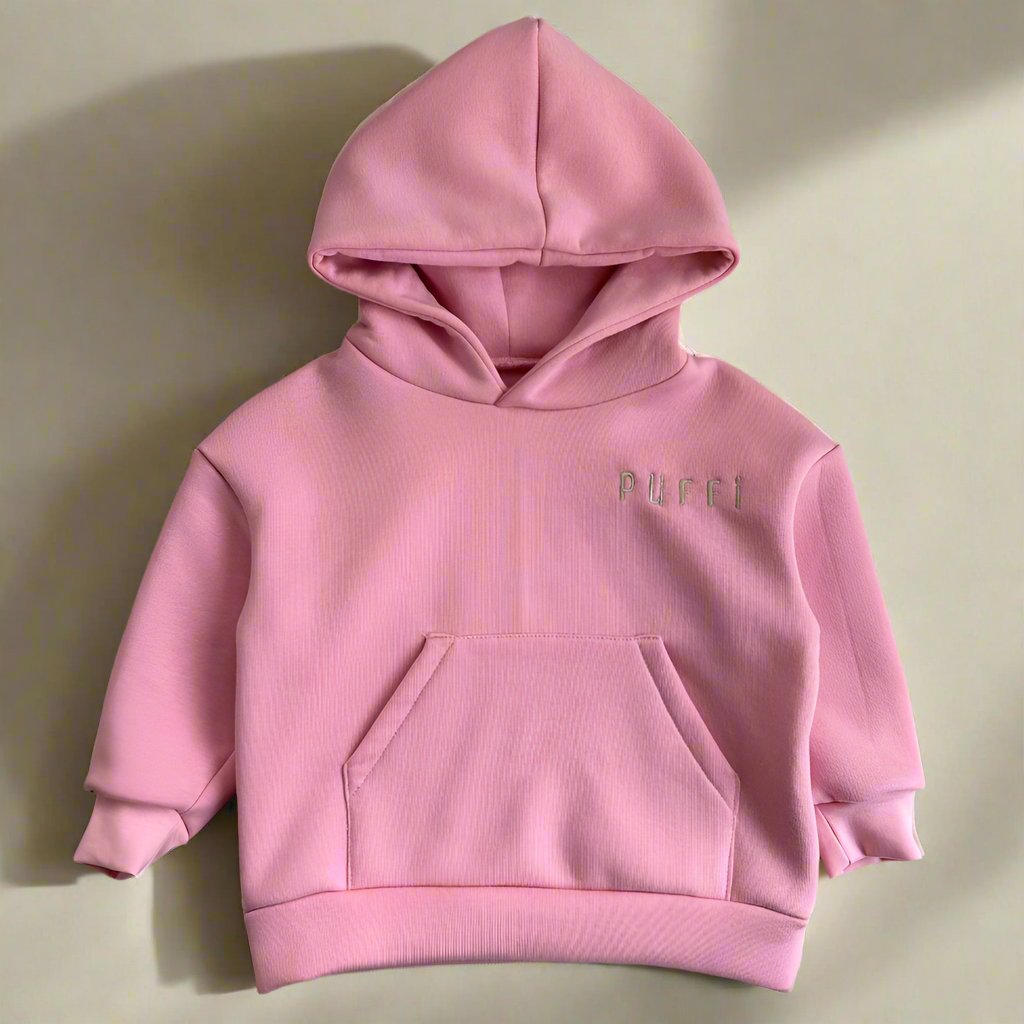 Otroška jopa - Hoodie debela PINK - PUFFI