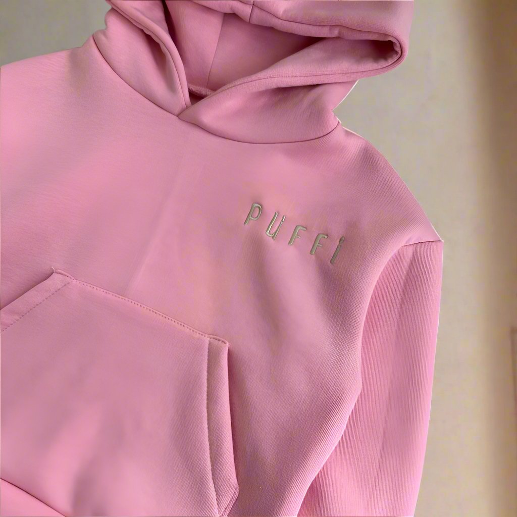 Otroška jopa - Hoodie debela PINK - PUFFI