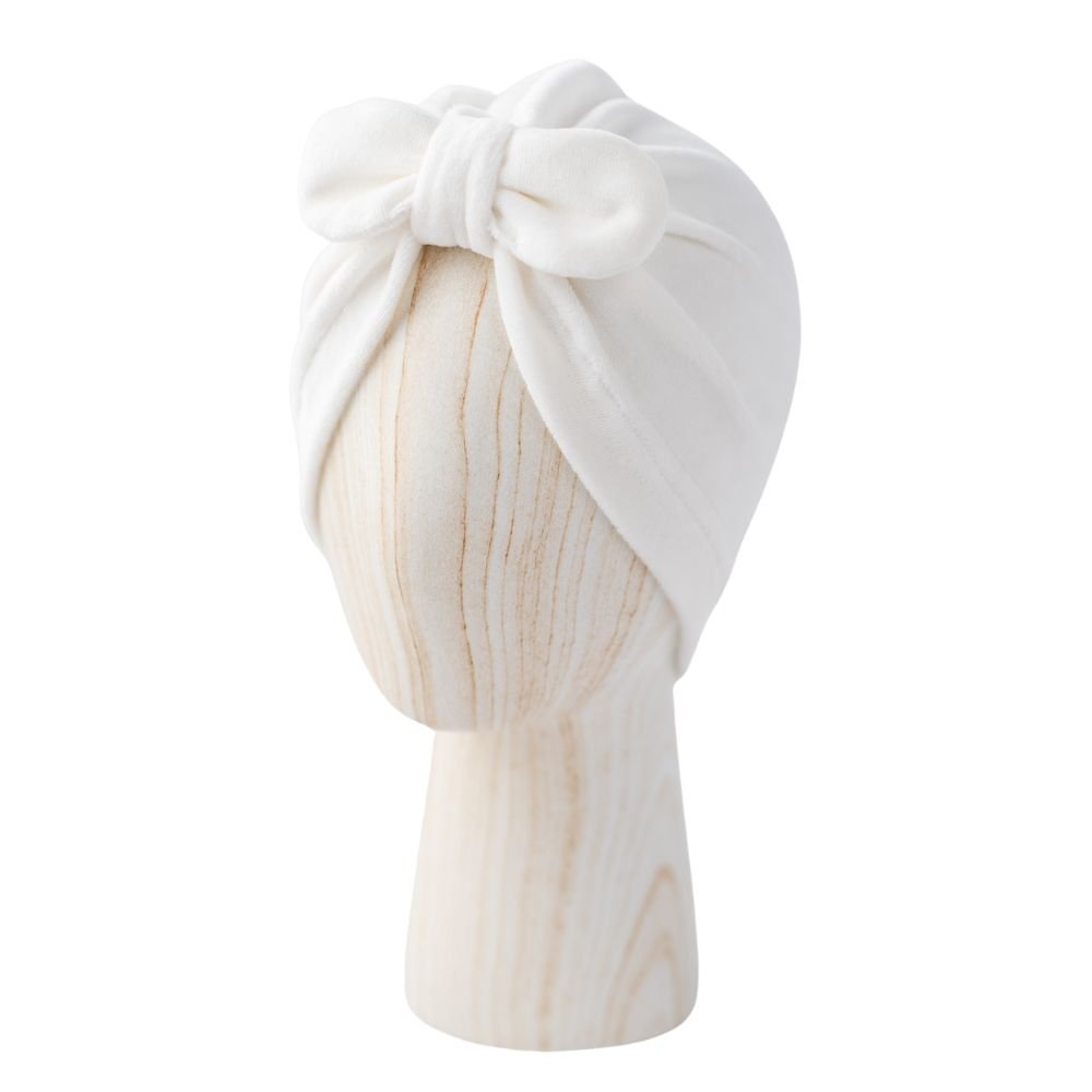 Turban - BOW pliš Bela - PUFFI