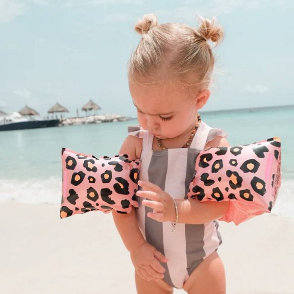 Swim Essentials Otroški rokavčki Leopard Rose gold